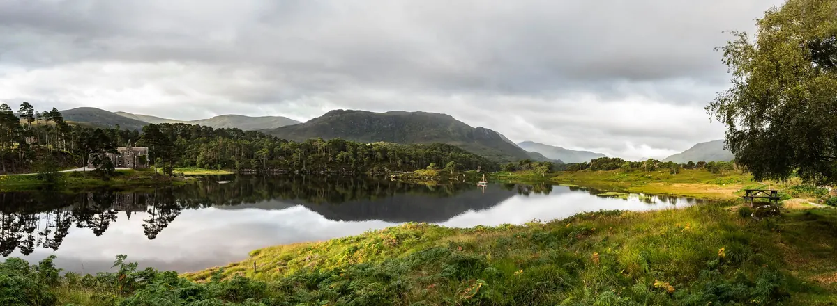 Affric Lodge across the loch