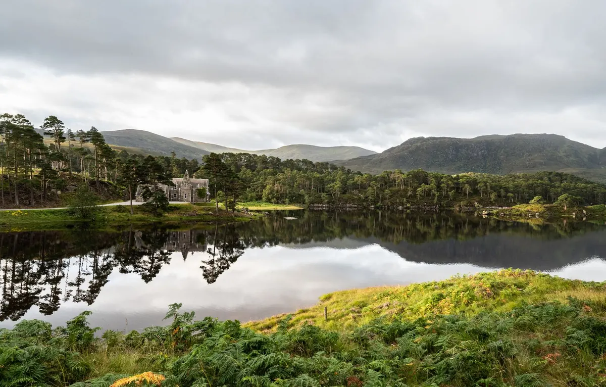 Affric Lodge across the loch