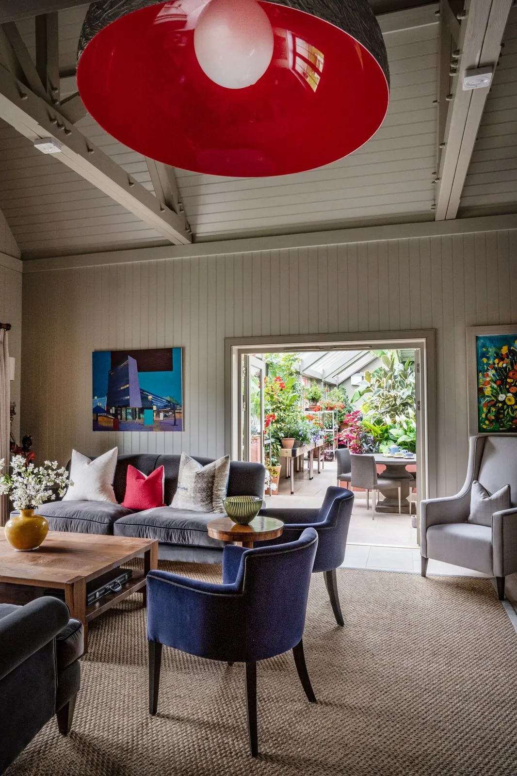 Sitting room opening onto the glasshouse