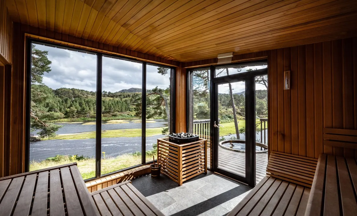 Sauna looking over the river
