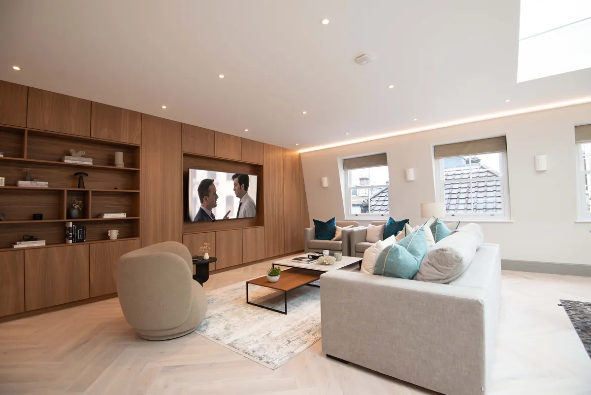 Living room under the skylights