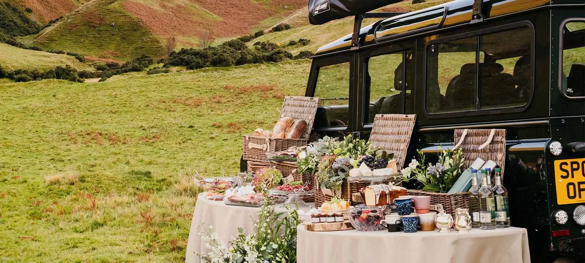 Picnic laid out on the estate