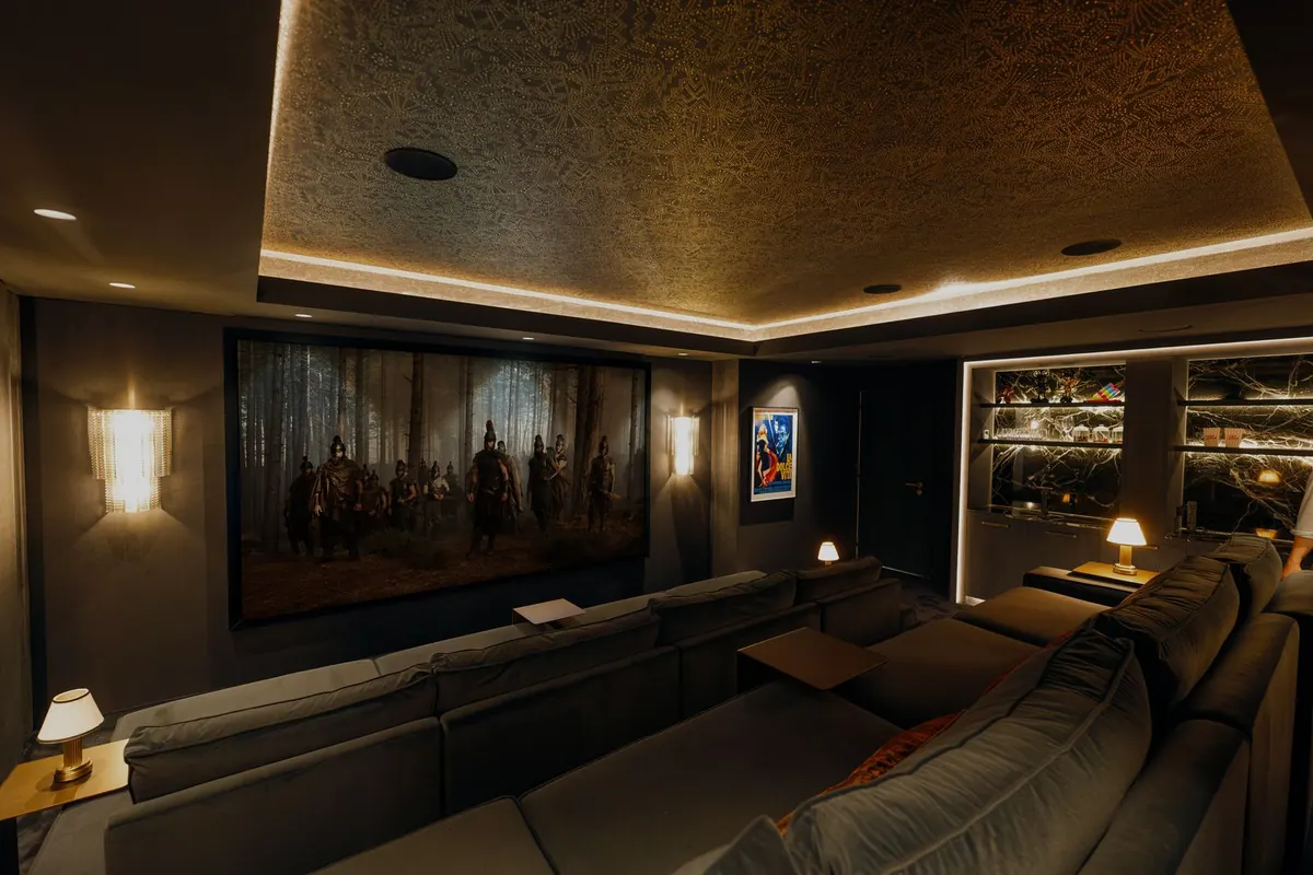 Screen and backlit shelving