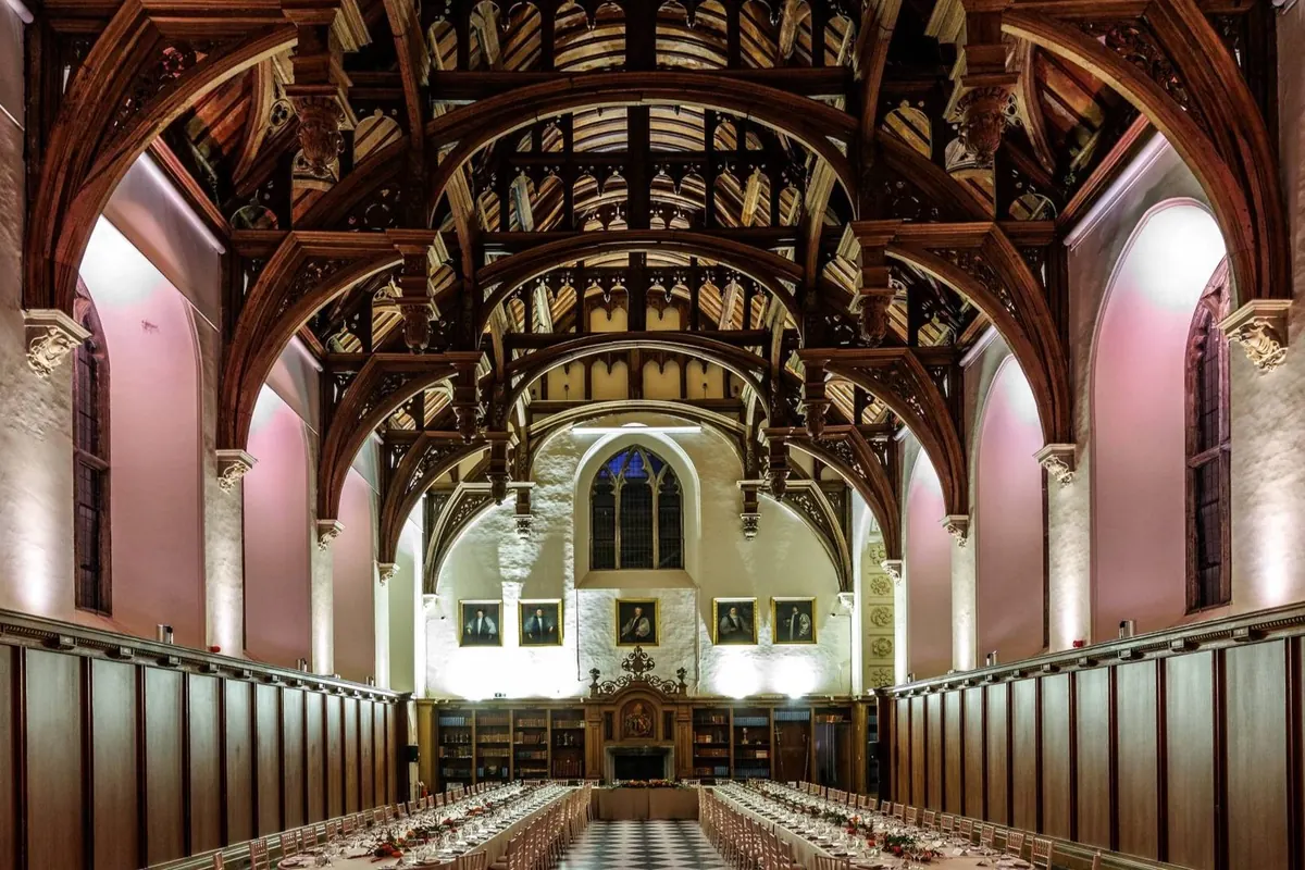 The Great Hall laid for dinner