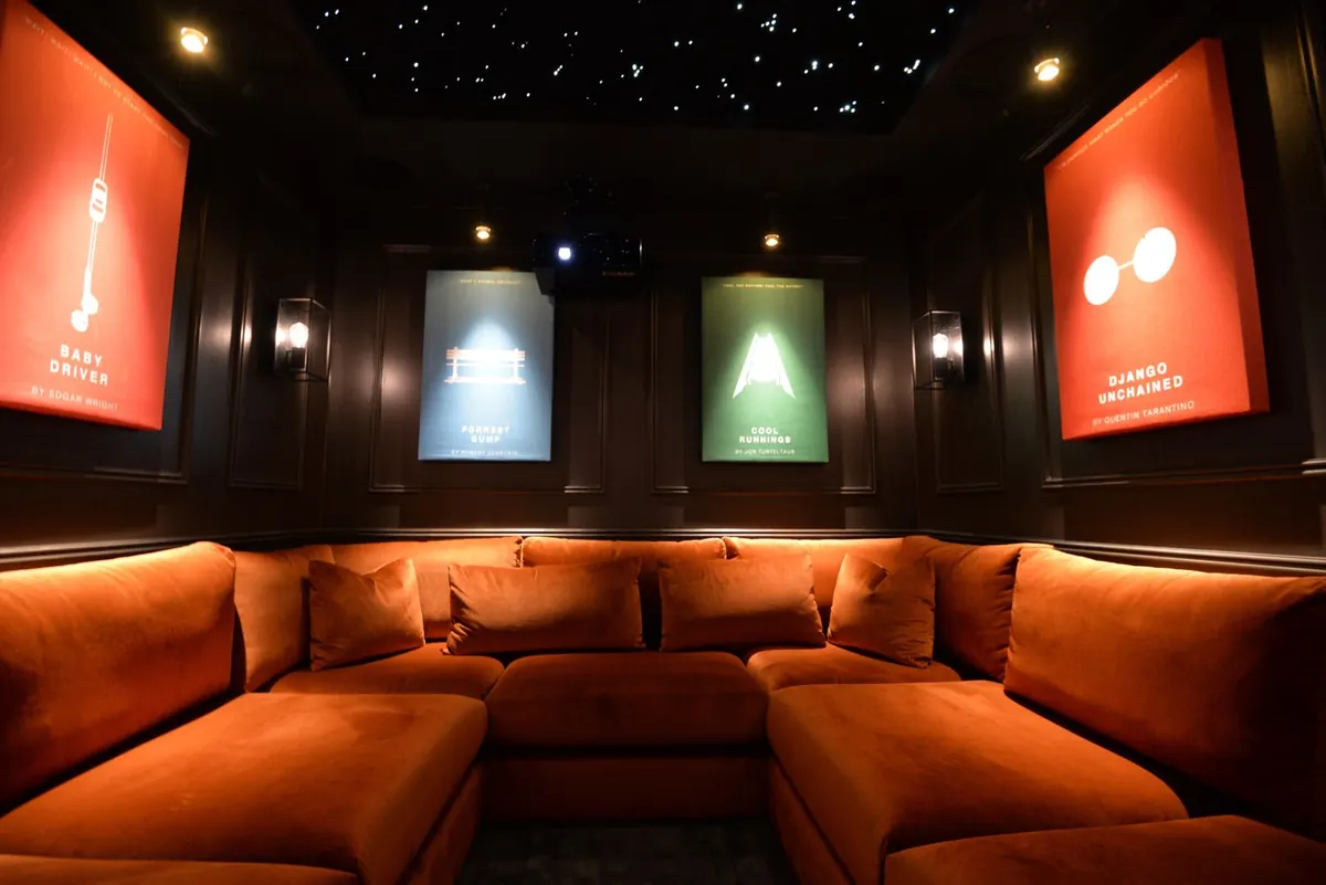 Velvet seating and film posters