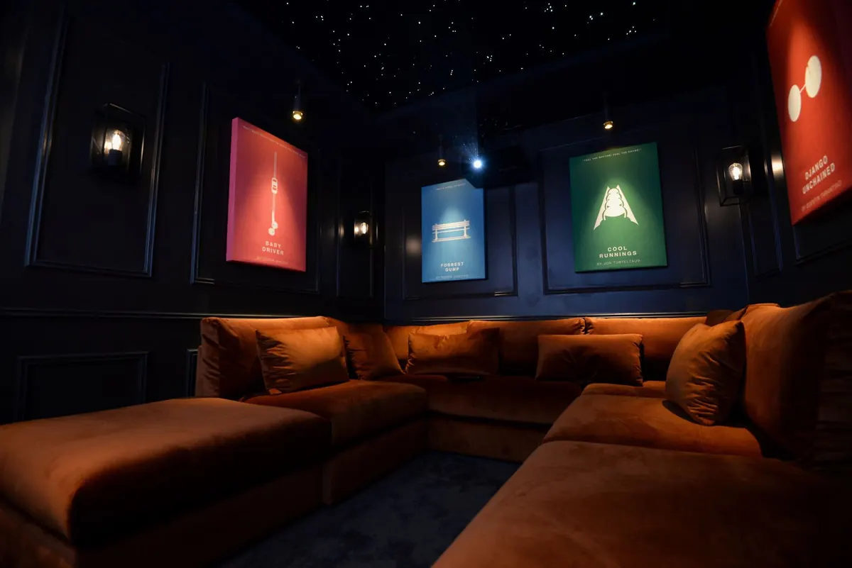 Cinema seating and wall lights