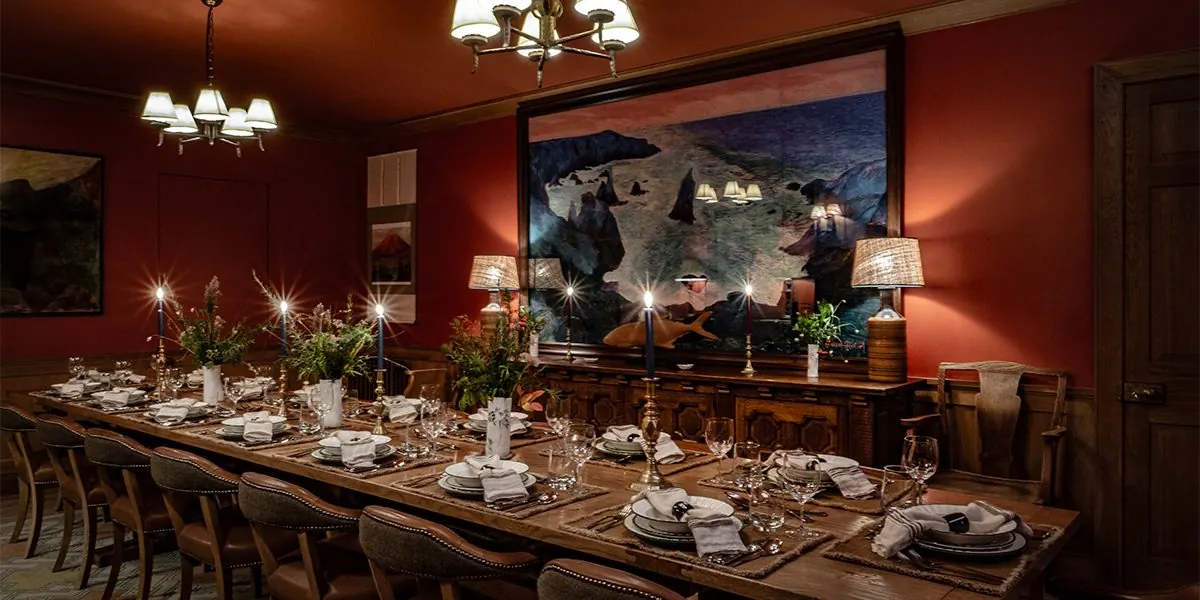 Dining room laid for a house party
