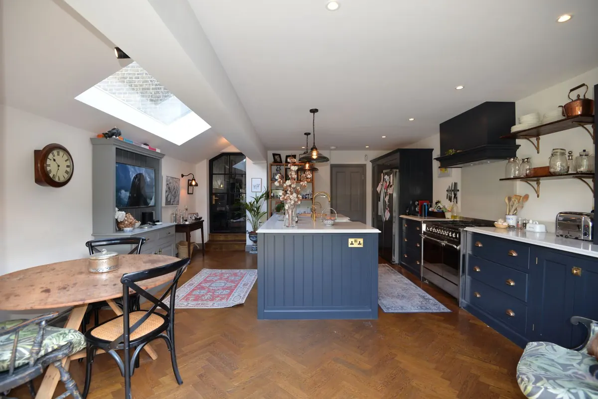 Kitchen with skylights