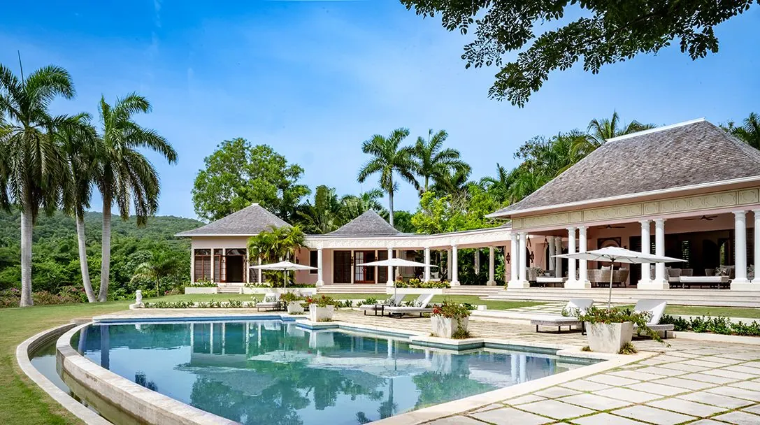Pool deck across the gardens