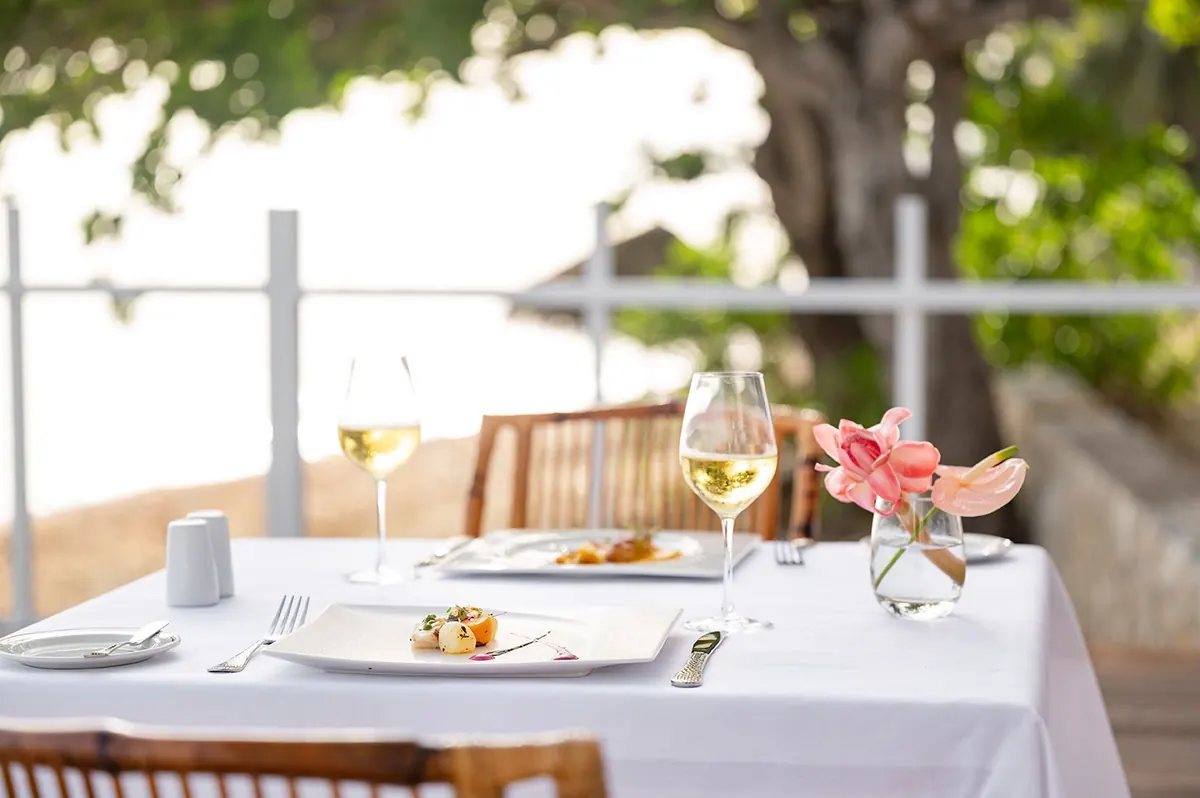 Dinner laid by the sea