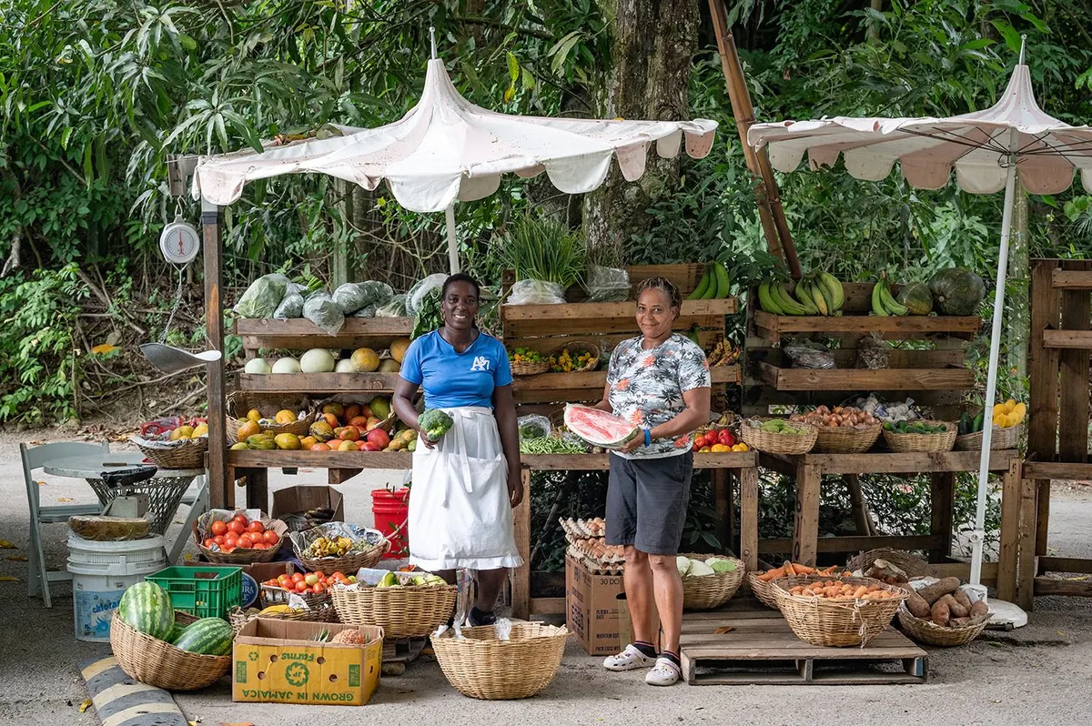 Fresh produce stall at the Main House